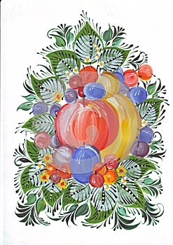 Hand drawing fruit Printout 1 file in format JPG A4 1 file PNG 300 dpi transparent background. photo