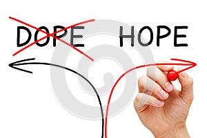 Hope Not Dope Rehabilitation Arrows Concept photo