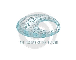 Hand drawing icon - the museum of the future in Dubai, United Arab Emirates