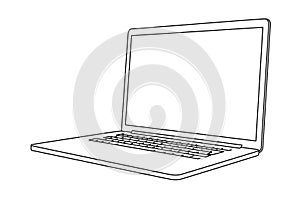 Hand drawing of a laptop.