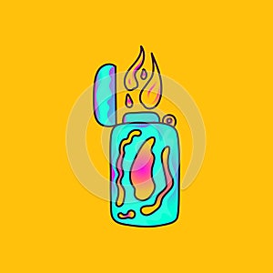 Lighter Matches Flame Illustration