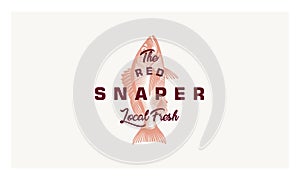 Hand drawing logo design for a fresh fish product