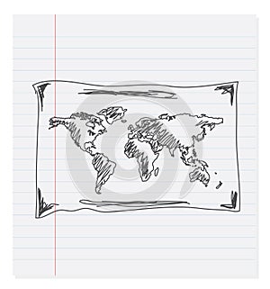 Hand drawing map of the world