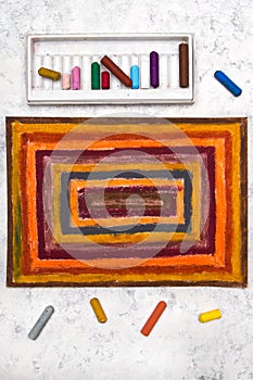 Hand drawing: orange rectangles