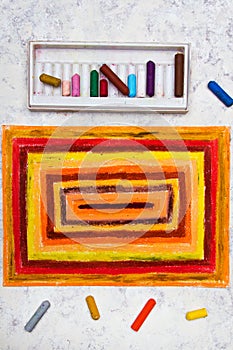 Hand drawing: orange rectangles