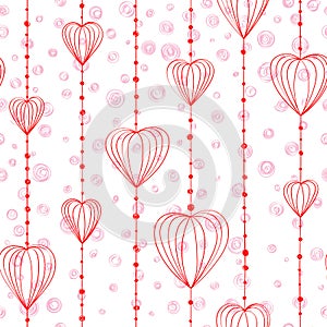Hand drawing pattern with threads and heart bead