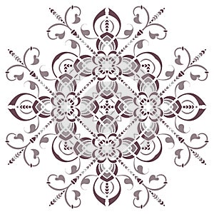 Hand drawing pattern for tile in black and white colors. Italian majolica style