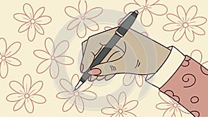 Hand Drawing with Pen, Creative Process, vector design Generative AI