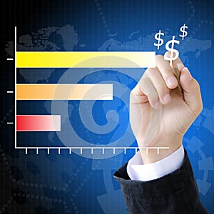 Hand drawing showing graph