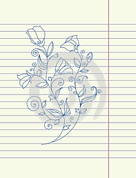 Hand drawing sketch flower vector