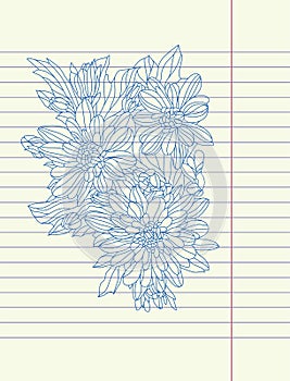 Hand drawing sketch flower vector