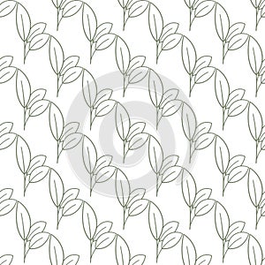 Hand drawing summer decoration of green painting palm foliage or plants and vintage garden flowers. Trendy seamless vector design