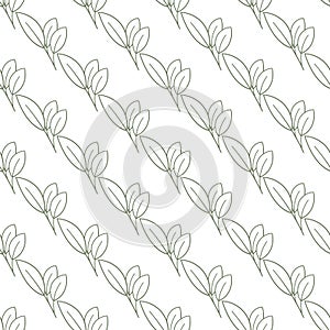 Hand drawing summer decoration of green painting palm foliage or plants and vintage garden flowers. Trendy seamless vector design