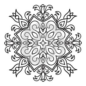 Hand drawing zentangle mandala element. Italian majolica style