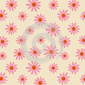 Hand Drawn 70s Retro Daisy Florals