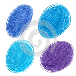 Hand drawn abstract color pencil isolated scribbles