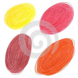 Hand drawn abstract color pencil isolated scribbles