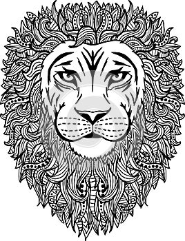 Hand drawn abstract lion illustration