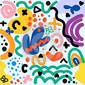 Hand drawn abstract shape pattern