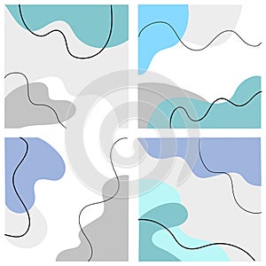 Hand drawn abstract shapes covers collection Shapes and textures set