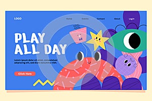 Hand drawn abstract shapes landing page photo