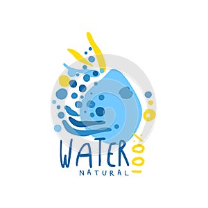 Hand drawn abstract signs of pure water for logo
