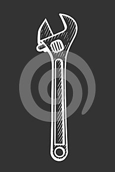 Hand drawn adjustable spanner