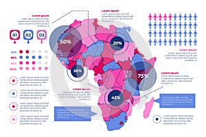 Hand drawn africa map infographic Vector illustration