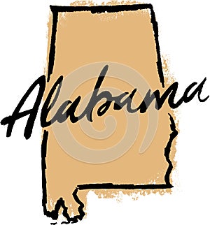 Hand Drawn Alabama State Design