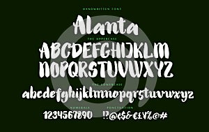 Hand drawn Alanta font vector alphabet set
