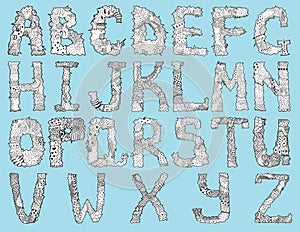 Hand drawn alphabet