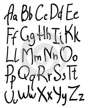 Hand drawn alphabet