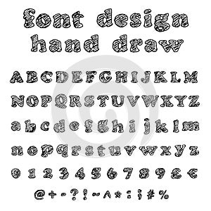 Hand drawn alphabet. Handwritten font