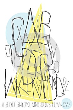 Hand drawn alphabet letters