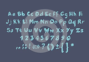 Hand drawn alphabet letters doodle scribble