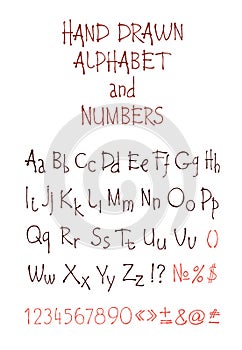 Hand drawn alphabet in retro style. ABC for your