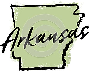 Hand Drawn Arkansas State Design photo