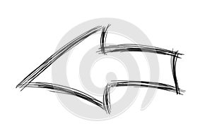 Hand drawn arrow isolated on white transparent background