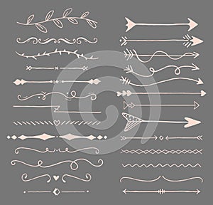 Hand Drawn Arrows + Dividers Vector Design Elements photo