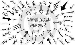 Hand drawn arrows-with pen drawing