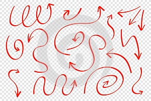 Hand drawn arrows set. Vector illustration