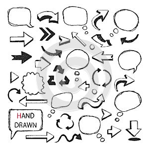 Hand Drawn arrows,speech bubbles