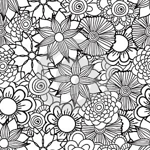 Hand drawn artistic ethnic ornamental patterned floral frame in