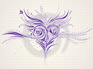 Hand-drawn artistic heart doodle