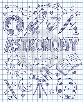 Hand drawn Astronomy set