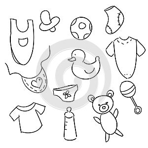 Hand drawn baby icons