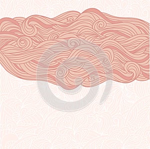 Hand drawn background with waves
