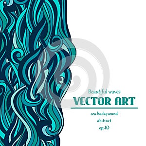 Hand drawn background with waves