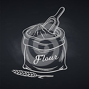 Hand drawn bag of flour