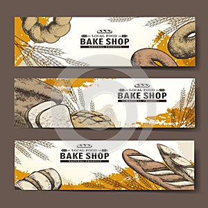 Hand drawn bake shop banners